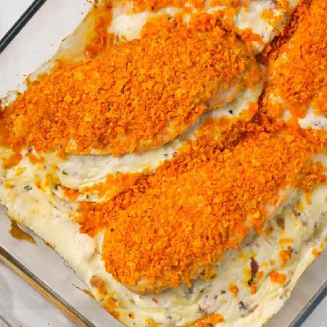Cream Cheese and Bacon Stuffed Doritos Chicken 😍