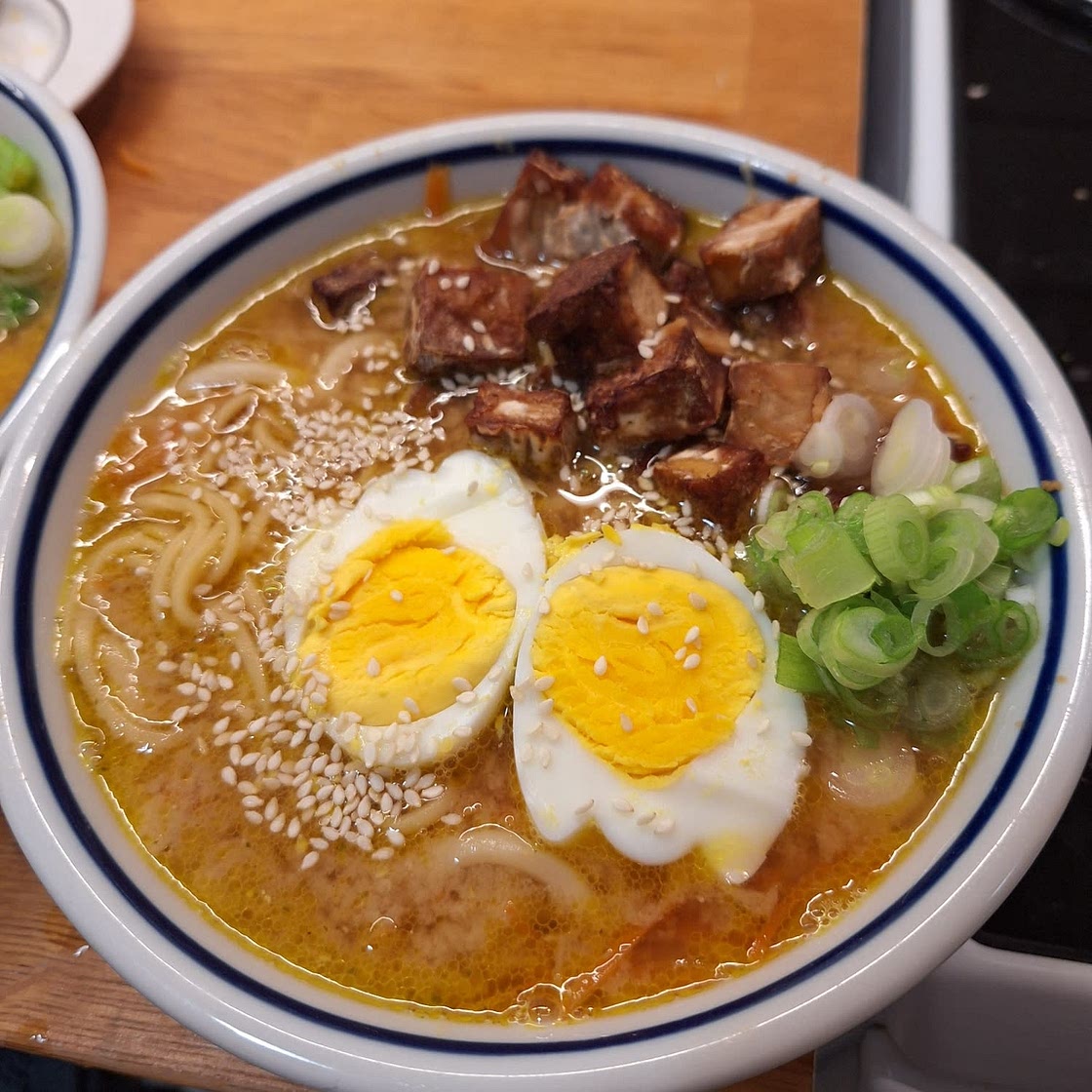 30 Minute Miso Ramen with Crispy Tofu and Soft Boiled Eggs