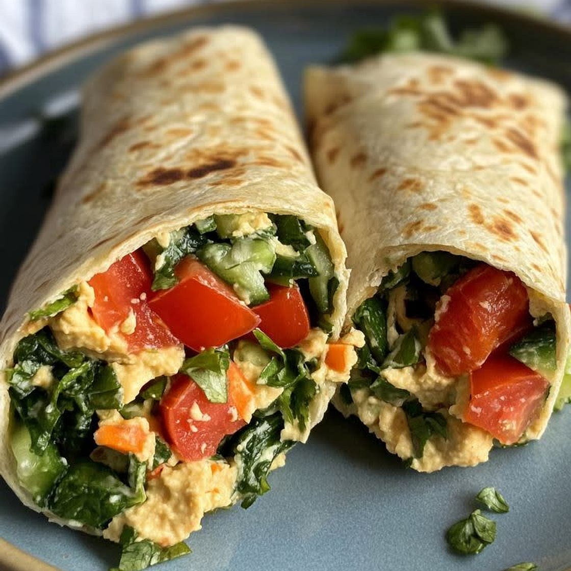 Piadina con Hummus e Spinaci