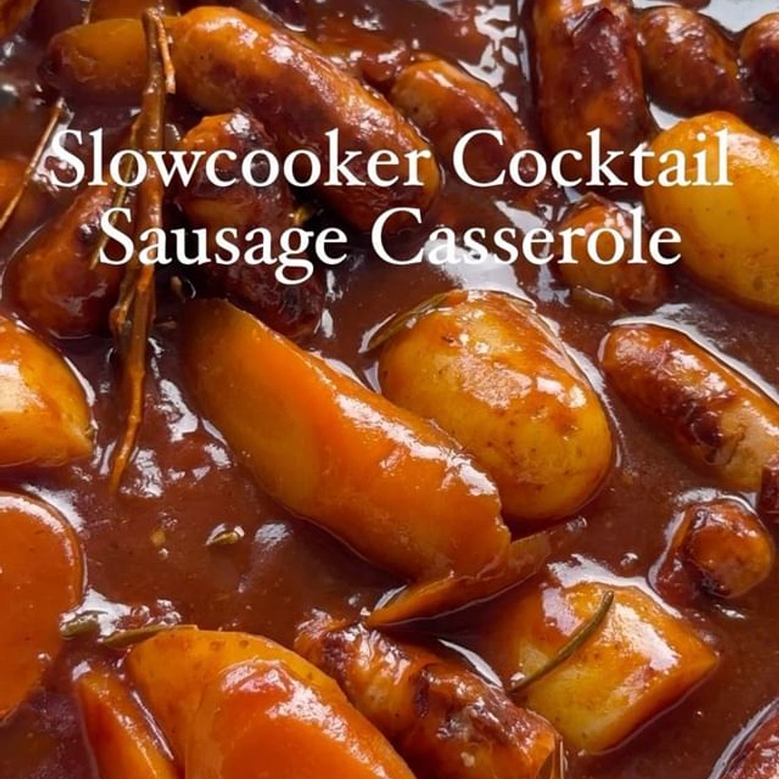 Slowcooker Cocktail Sausage &amp; Potato Casserole - 636 cals a 