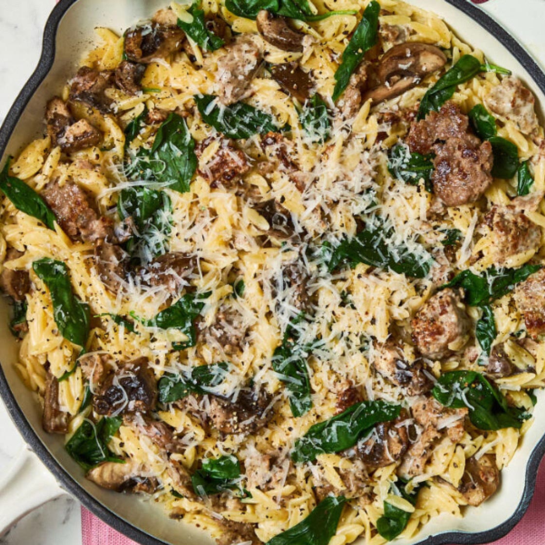 Creamy Sausage and Mushroom Orzo
