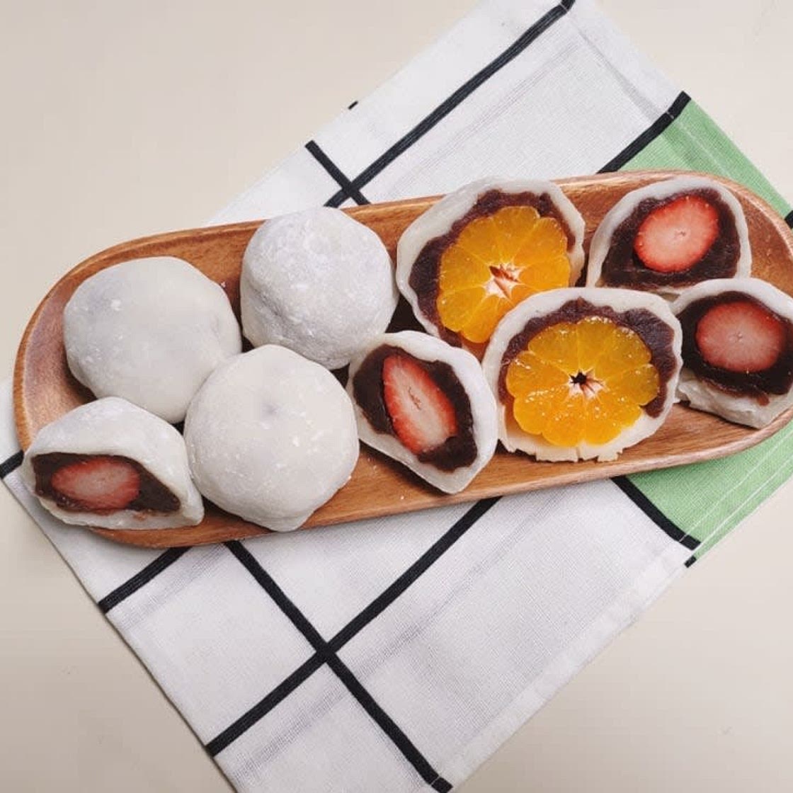 한식 디저트 과일 모찌 딸기 귤 찹쌀