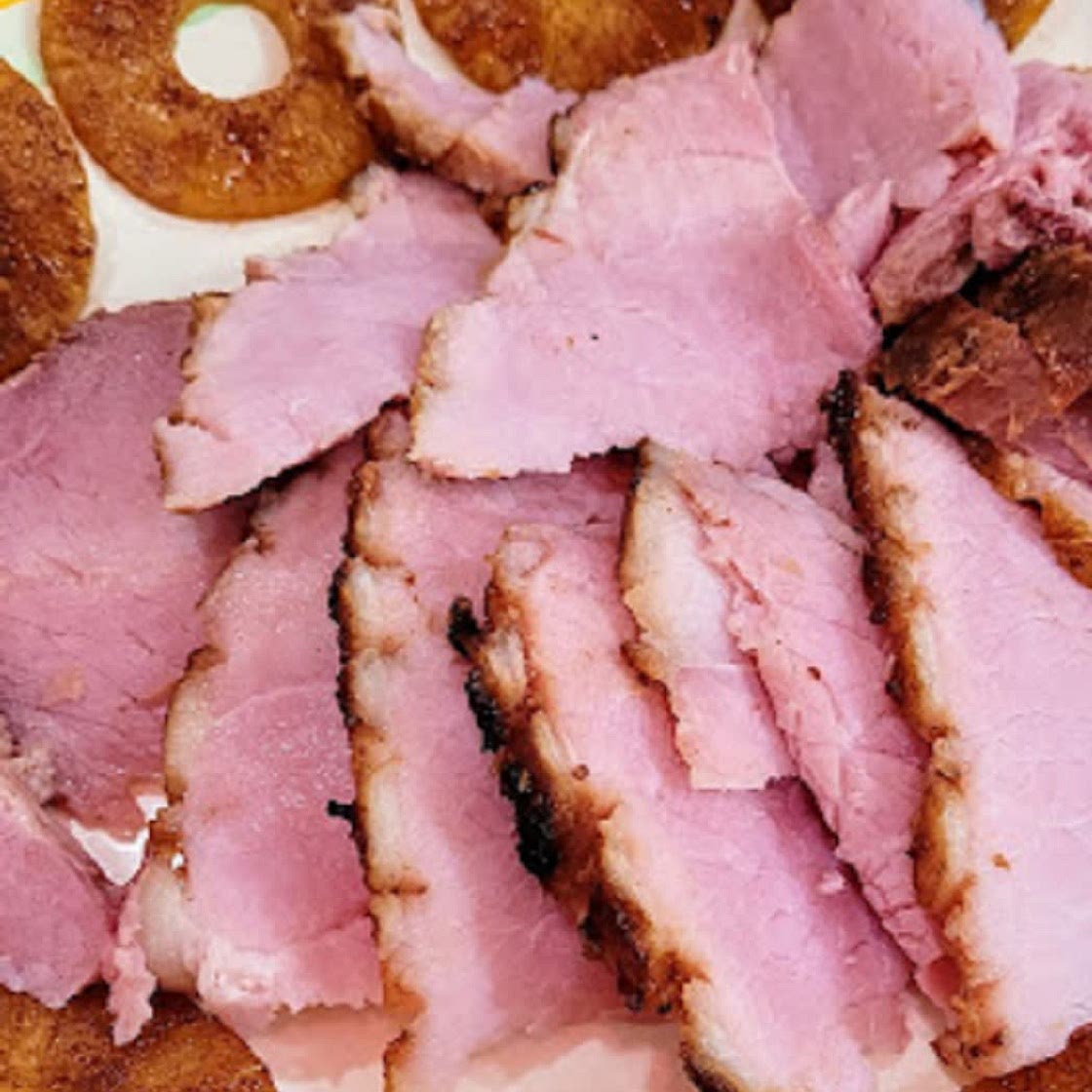 Baked Brown Sugar Ham with Glazed Pineapple Rings