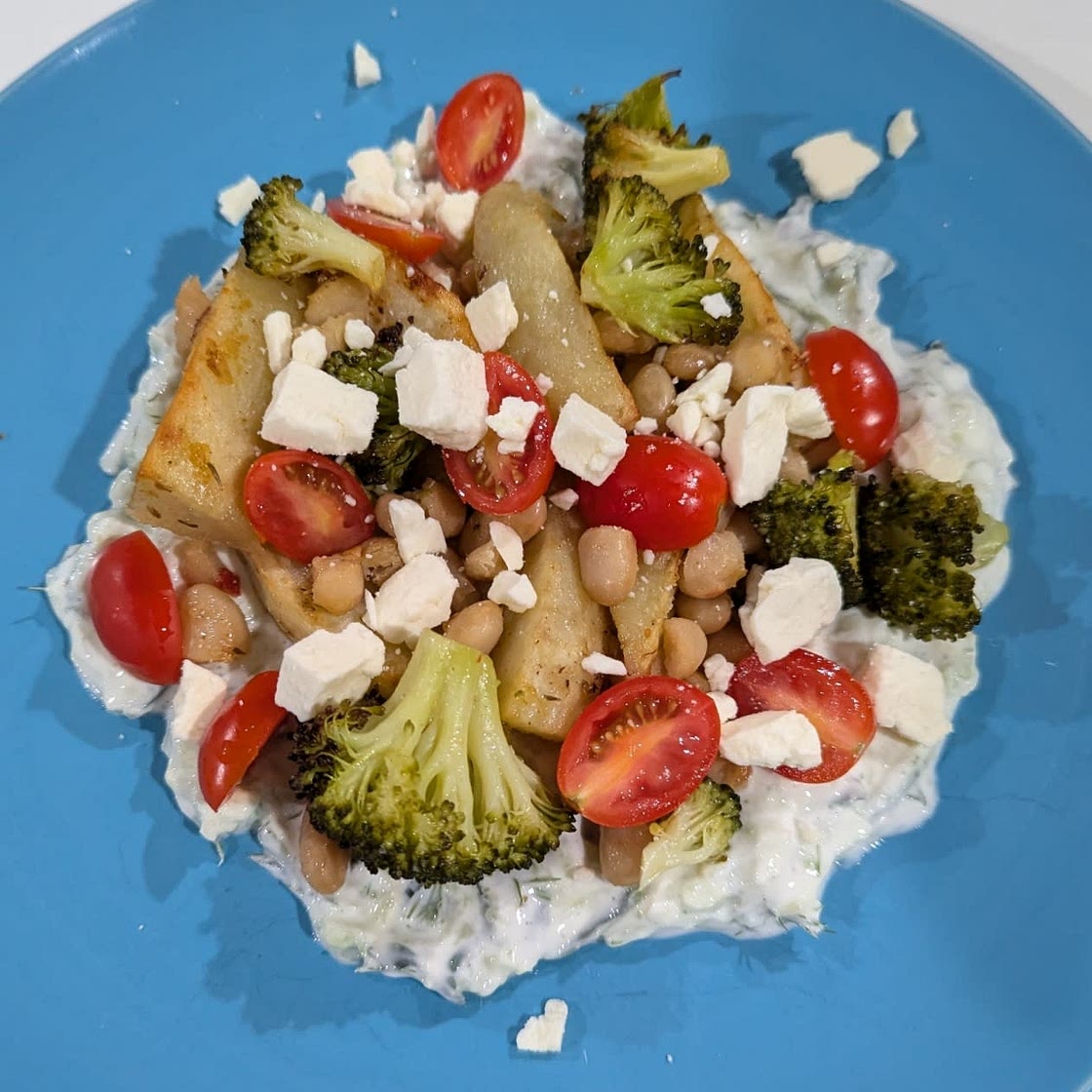 Mediterranean Roasted Potato & Tzatziki Bowl