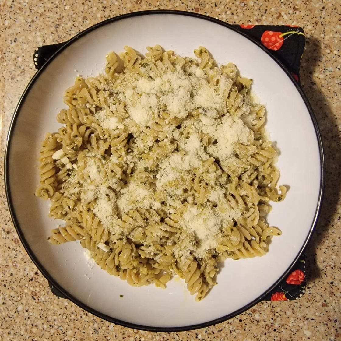 Delicious pesto pasta