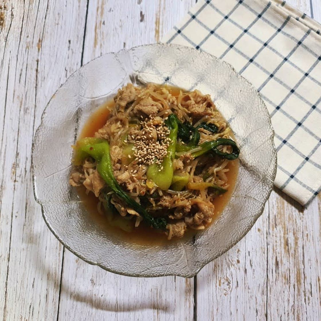 냉동 대패삼겹살 요리! 대패삼겹살 숙주볶음 만들기