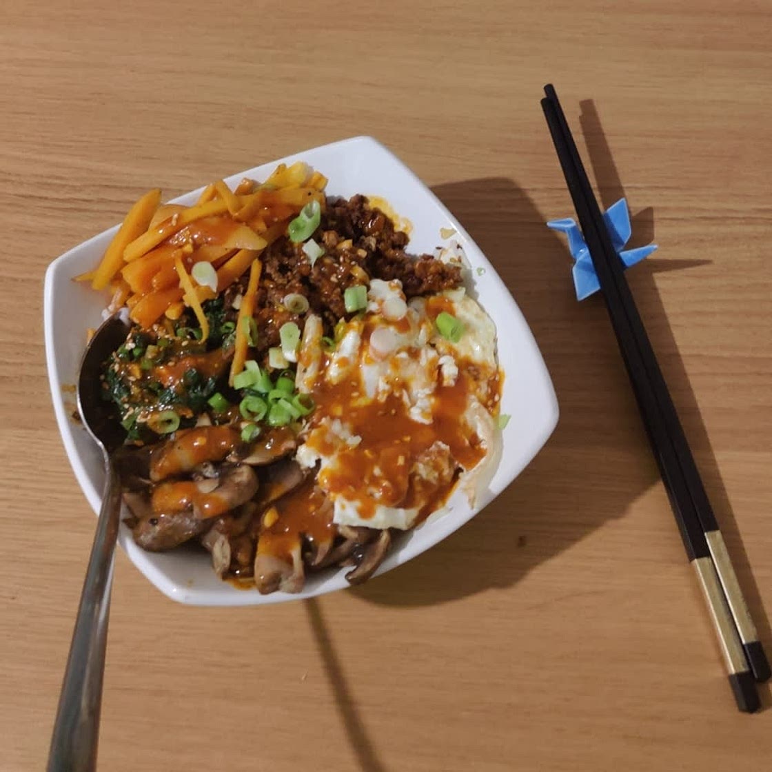 Bibimbap - Korean Mixed Rice with Meat and Assorted Vegetables
