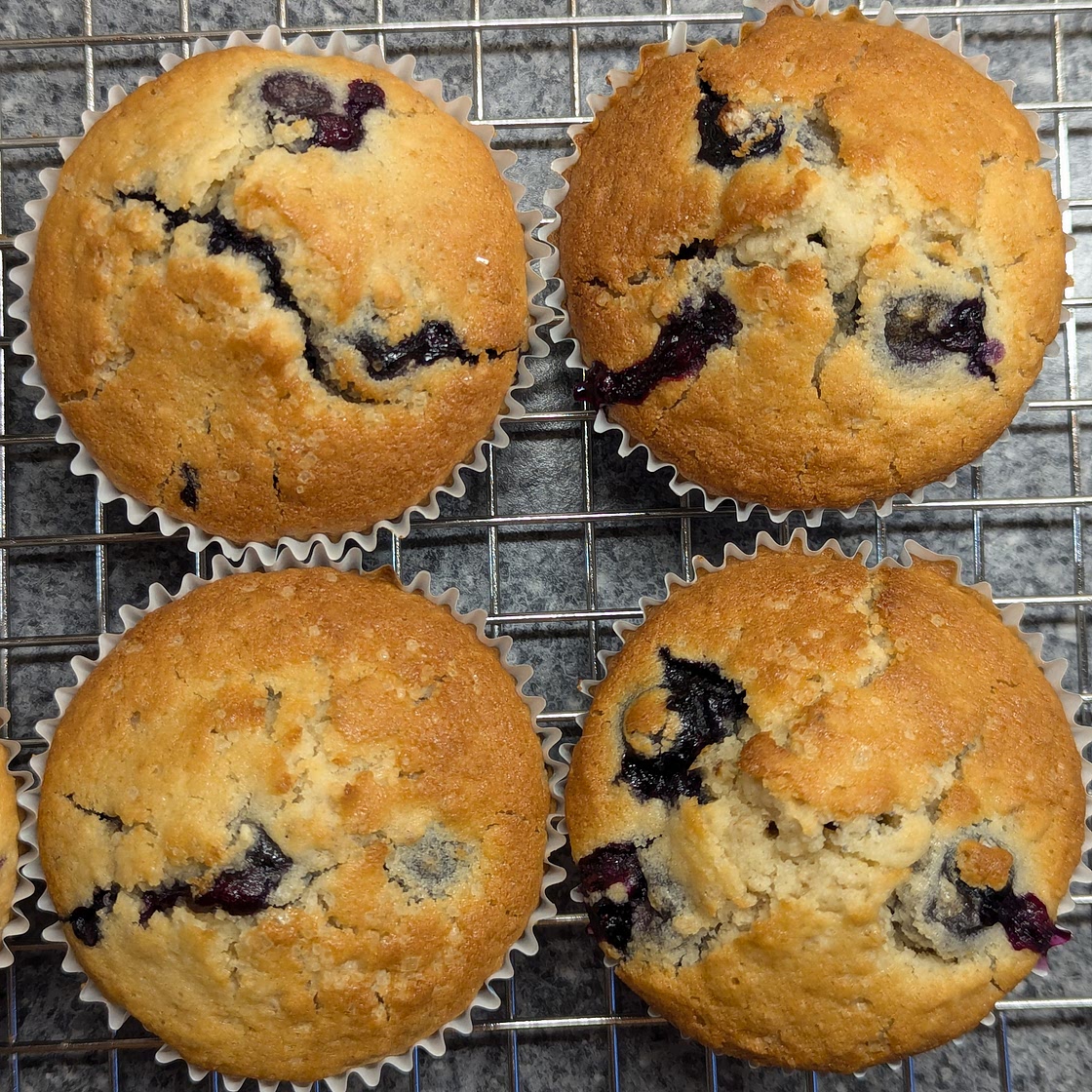 GF DF Gluten-free Blueberry muffins (no chemical additives)
