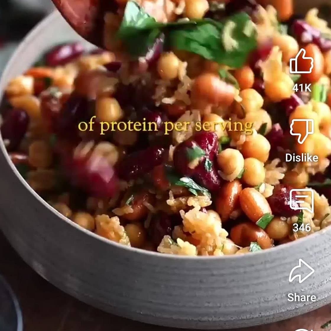 Three Bean Crispy Rice Salad