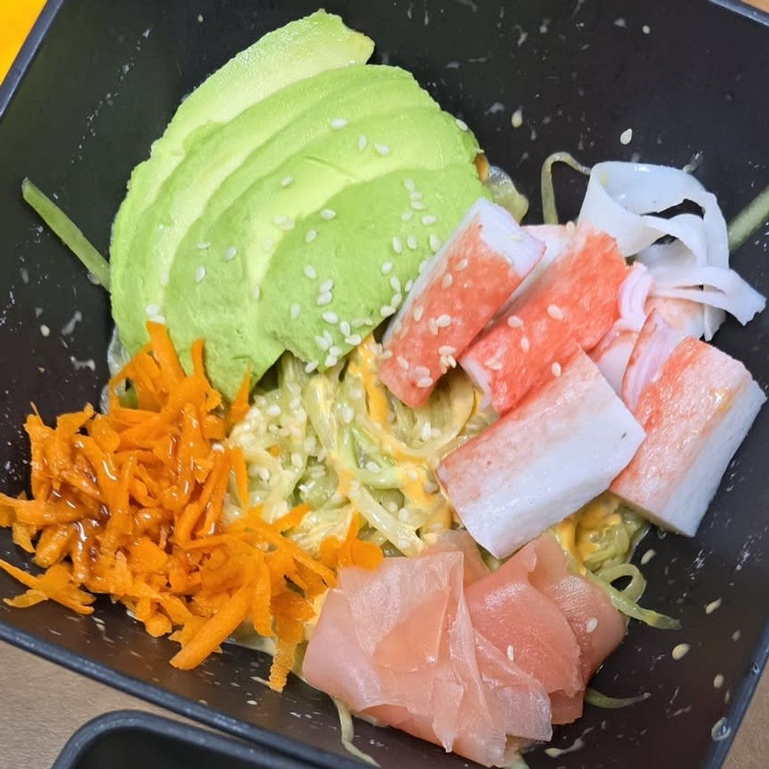California Roll Cucumber Noodle Bowls