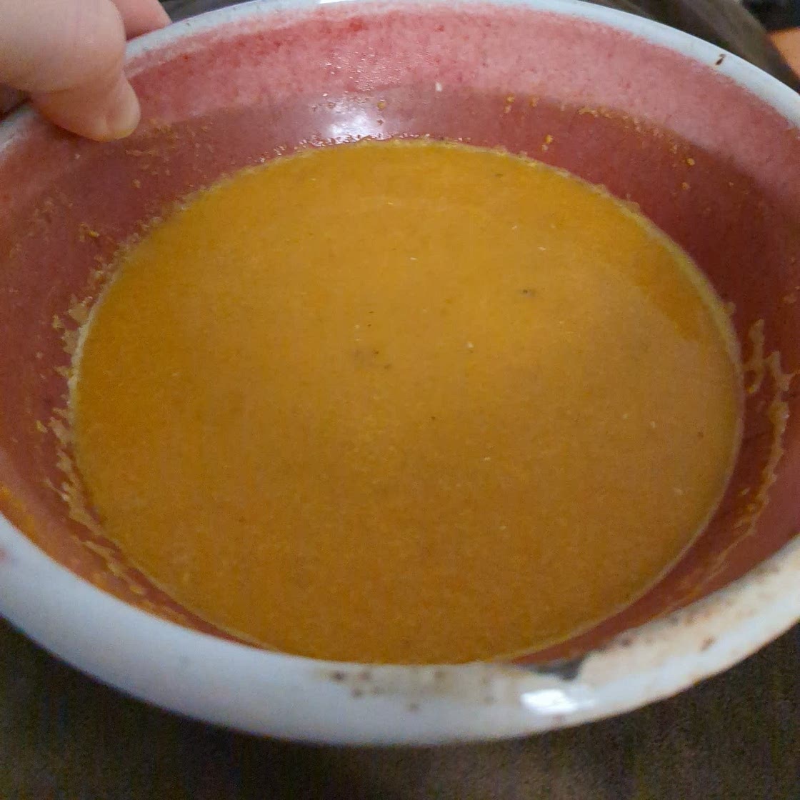Spiced carrot & lentil soup
