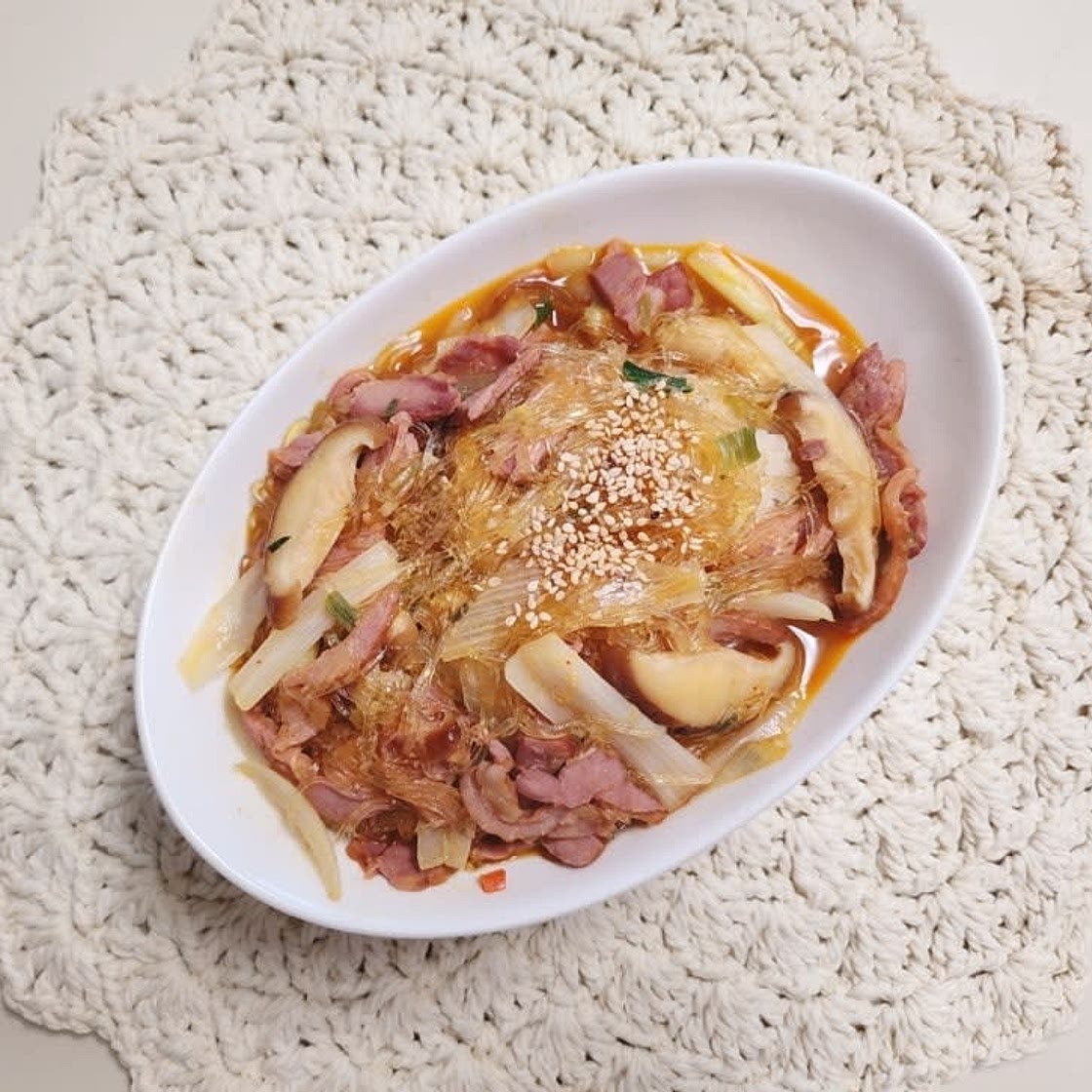 다이어트 레시피 컵누들 잡채밥
