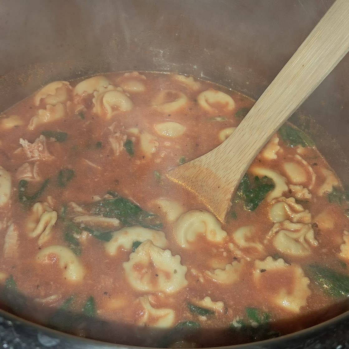 Instant Pot Creamy Tortellini, Spinach and Chicken Soup