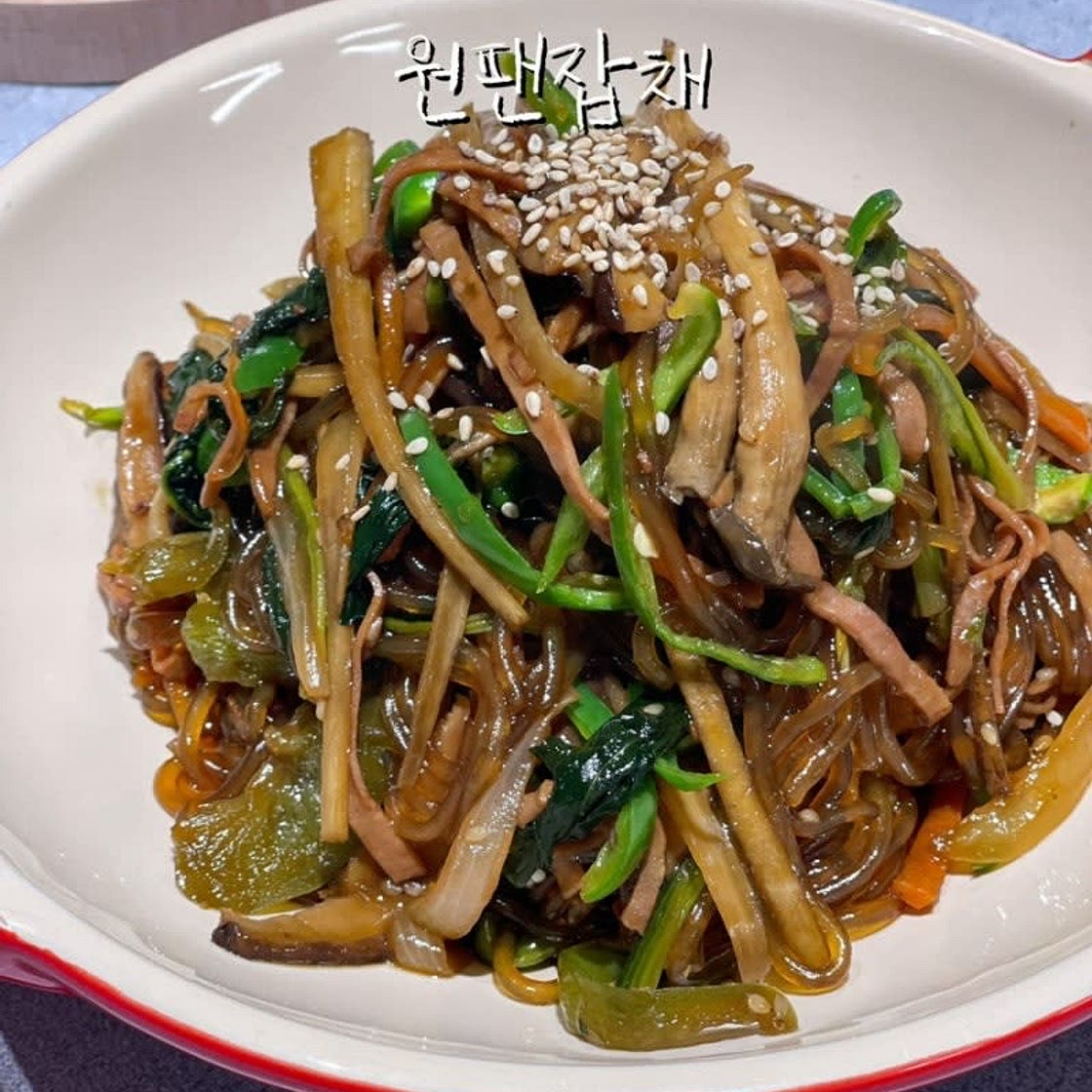 원팬잡채 만들기 잡채 쉽게 만드는 법 잡채 재료 손질 양념 레시피