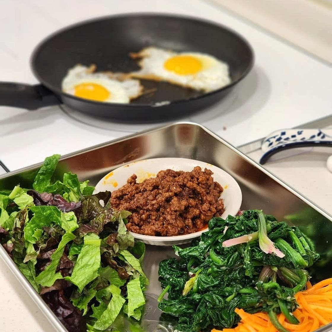 오색비빔밥 만들기 비빔밥 고추장양념 레시피 상추비빔밥