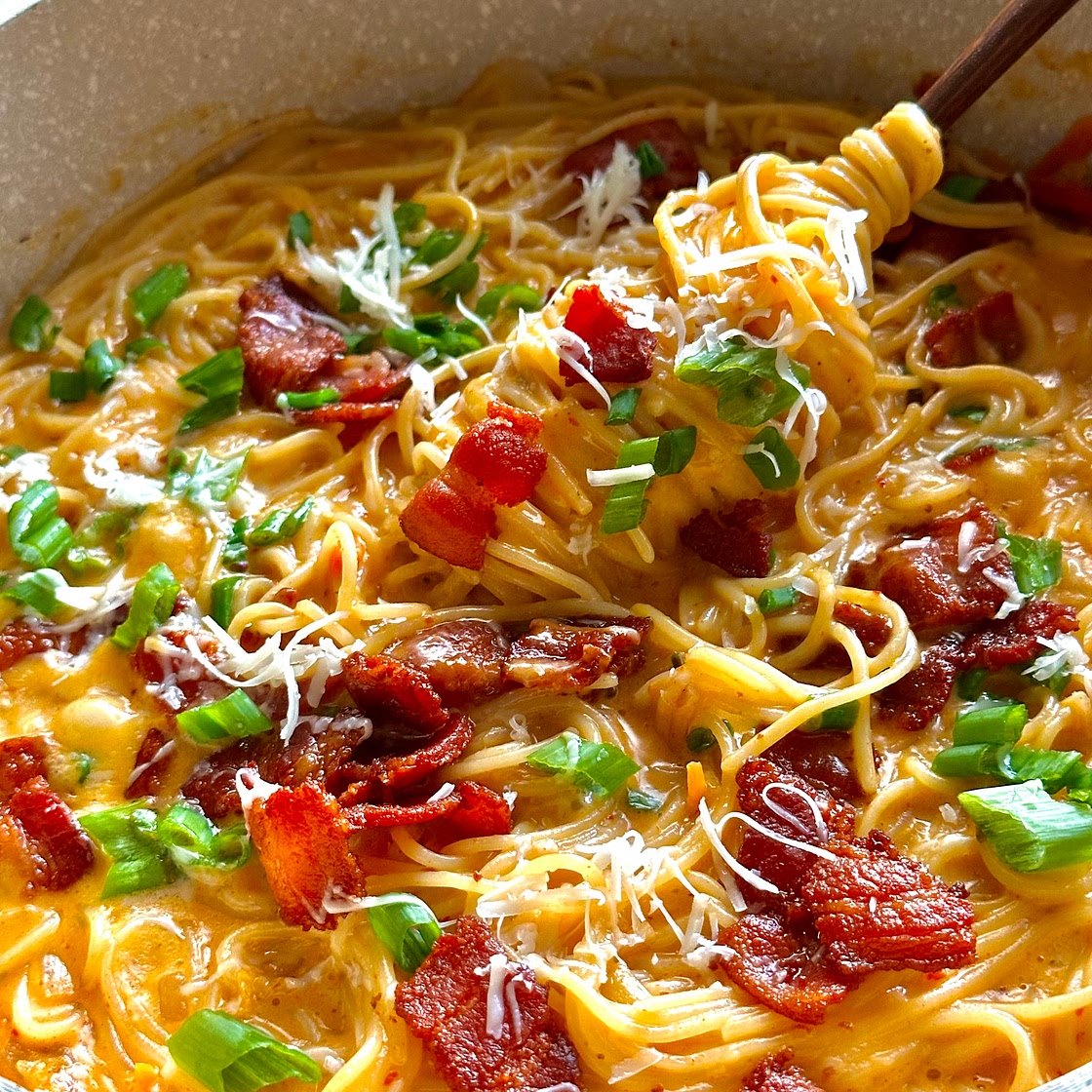 One Pan Creamy Kimchi Pasta