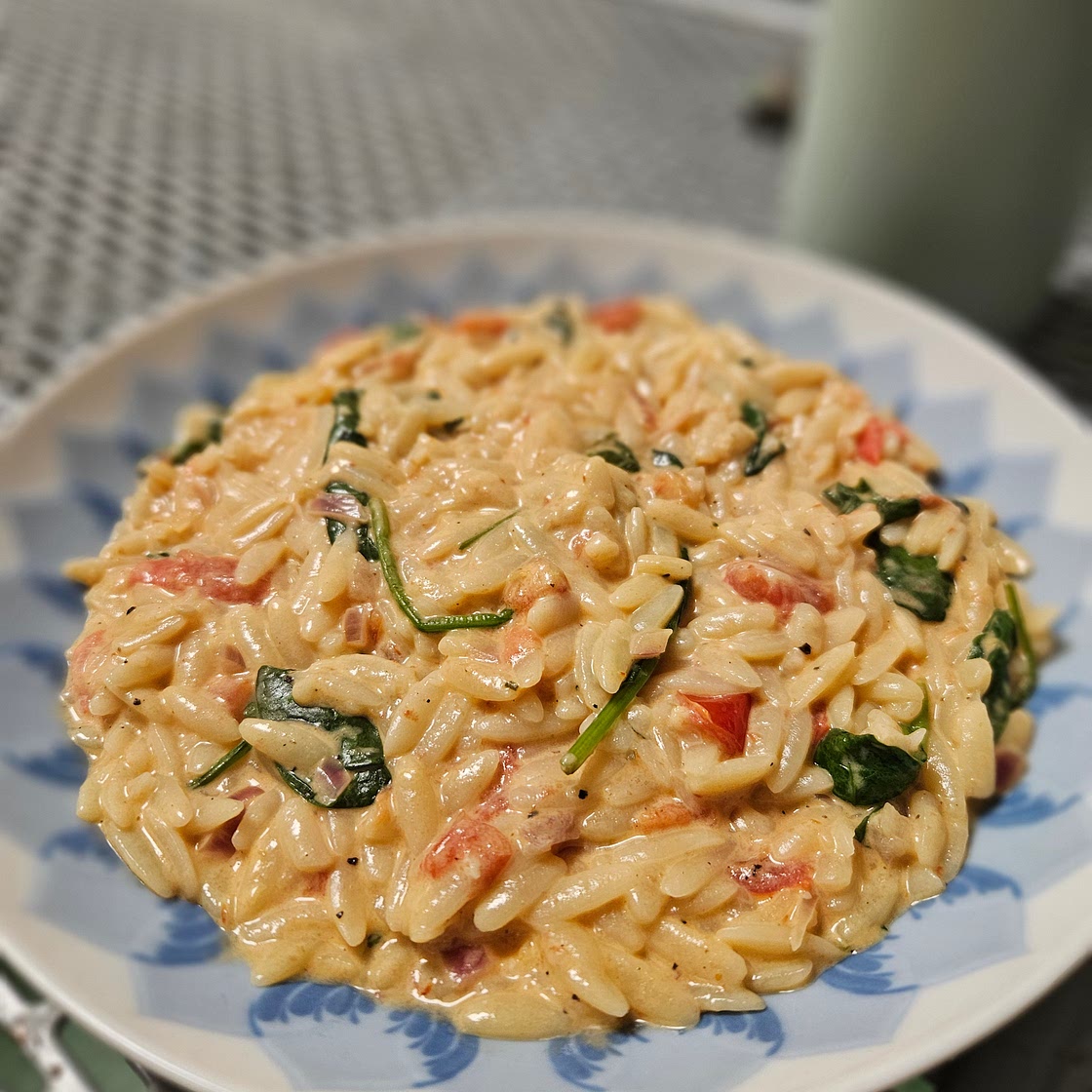 Reisnudeln mit Spinat