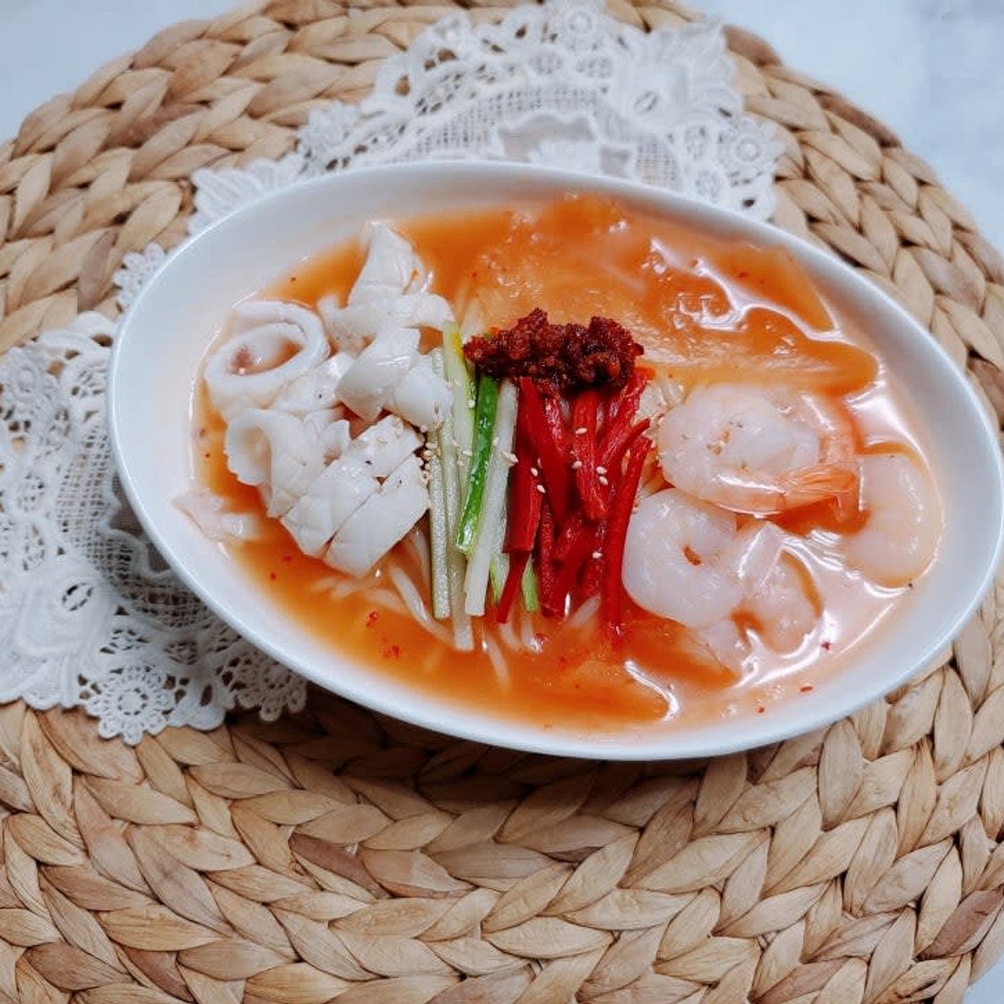 냉면육수 활용 냉짬뽕