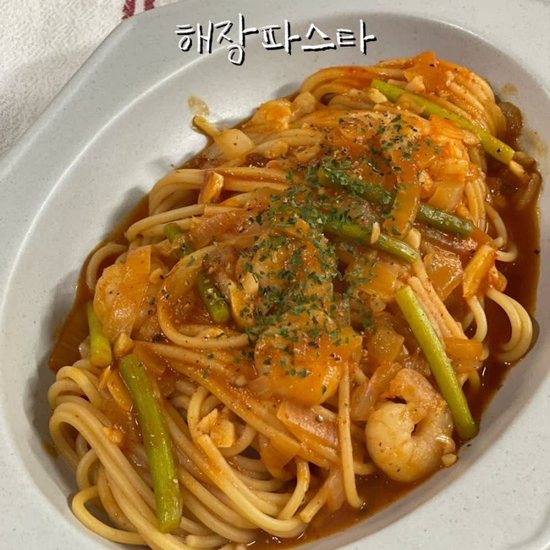 해장파스타 만들기 얼큰한 토마토 파스타레시피