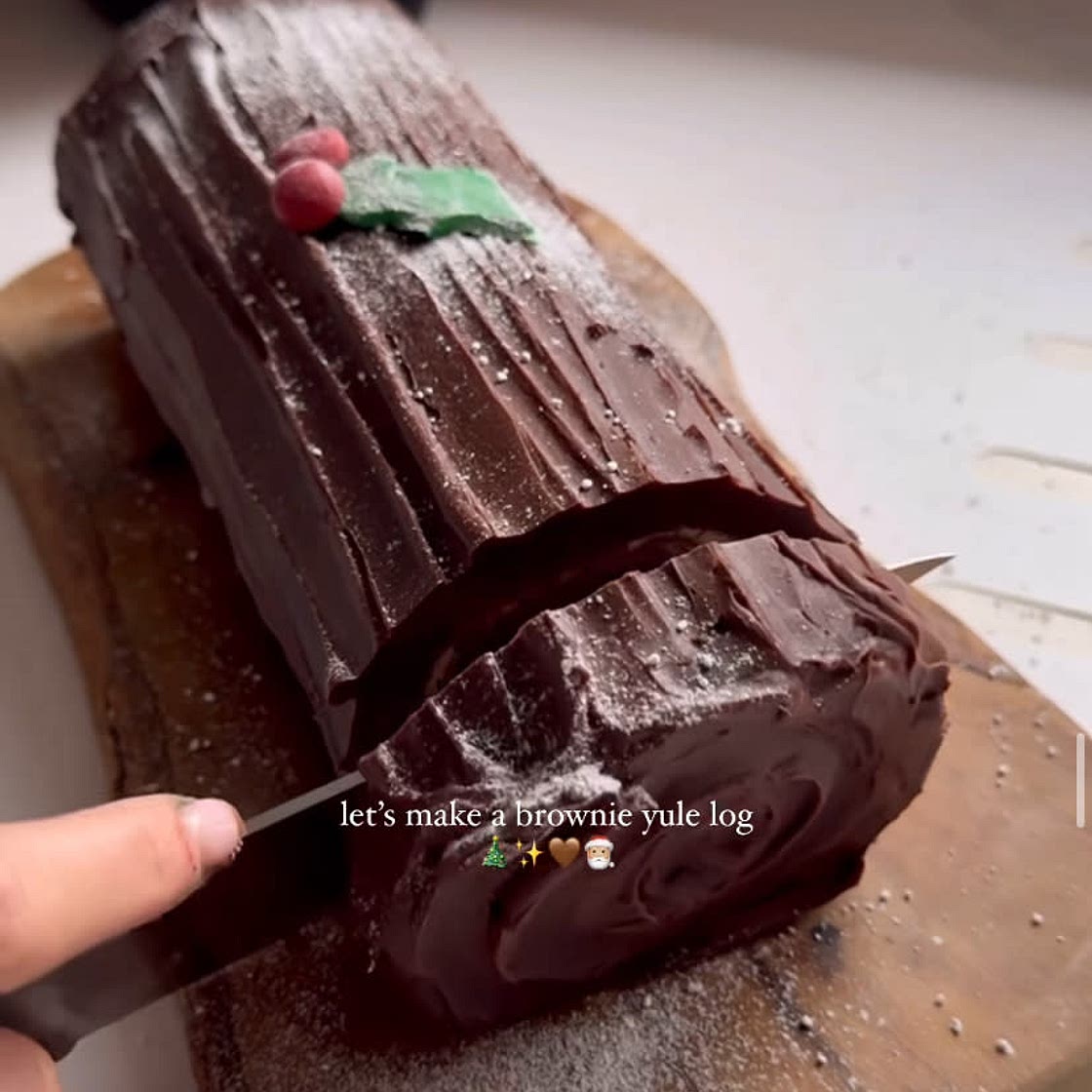 Brownie Yule log 