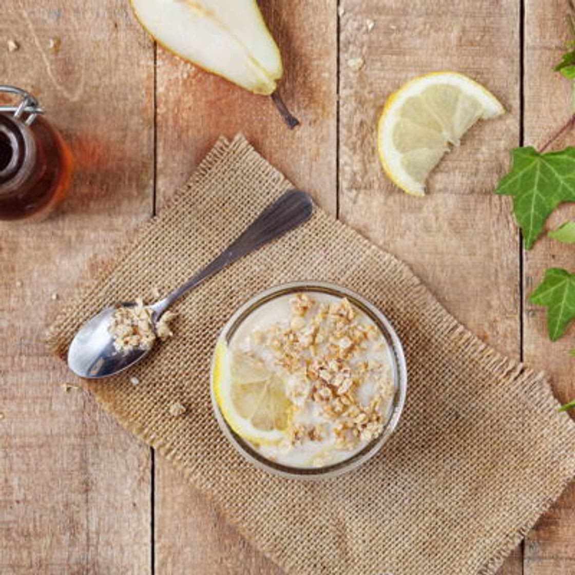 Verrines au citron et aux poires