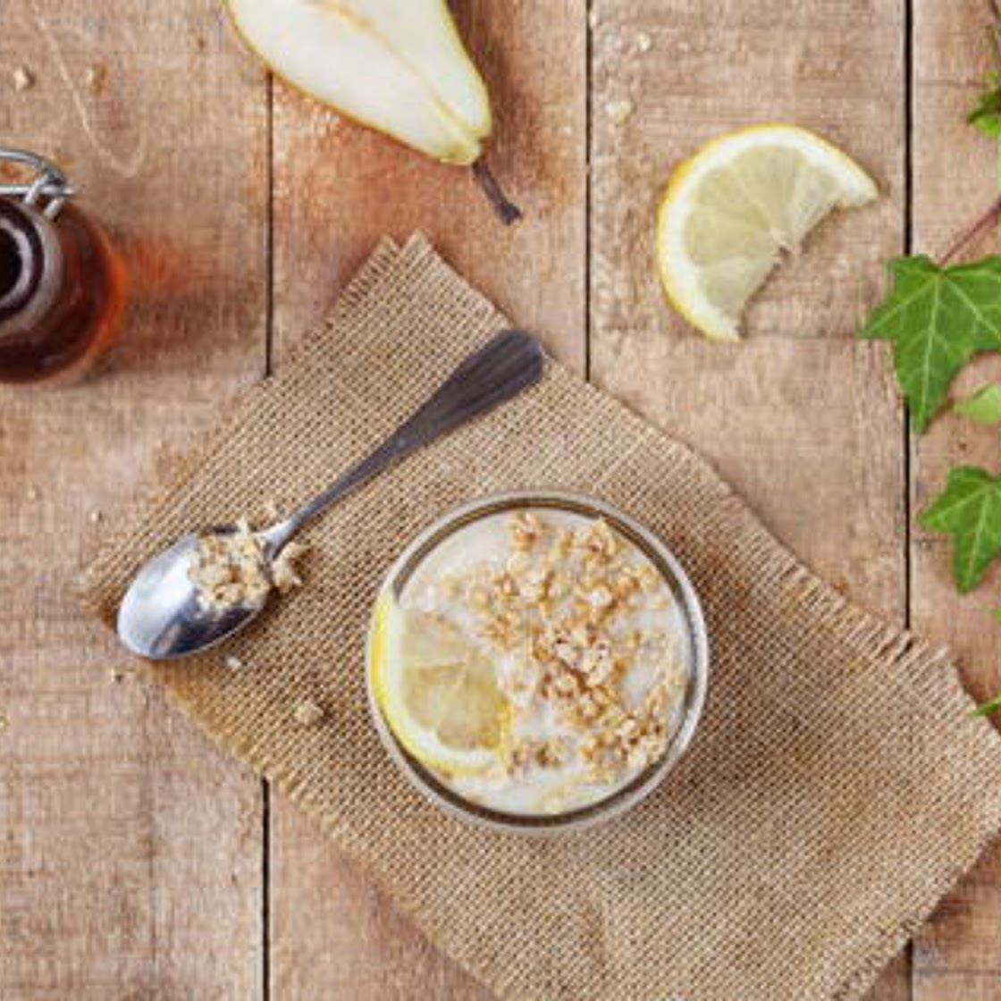 Verrines au citron et aux poires