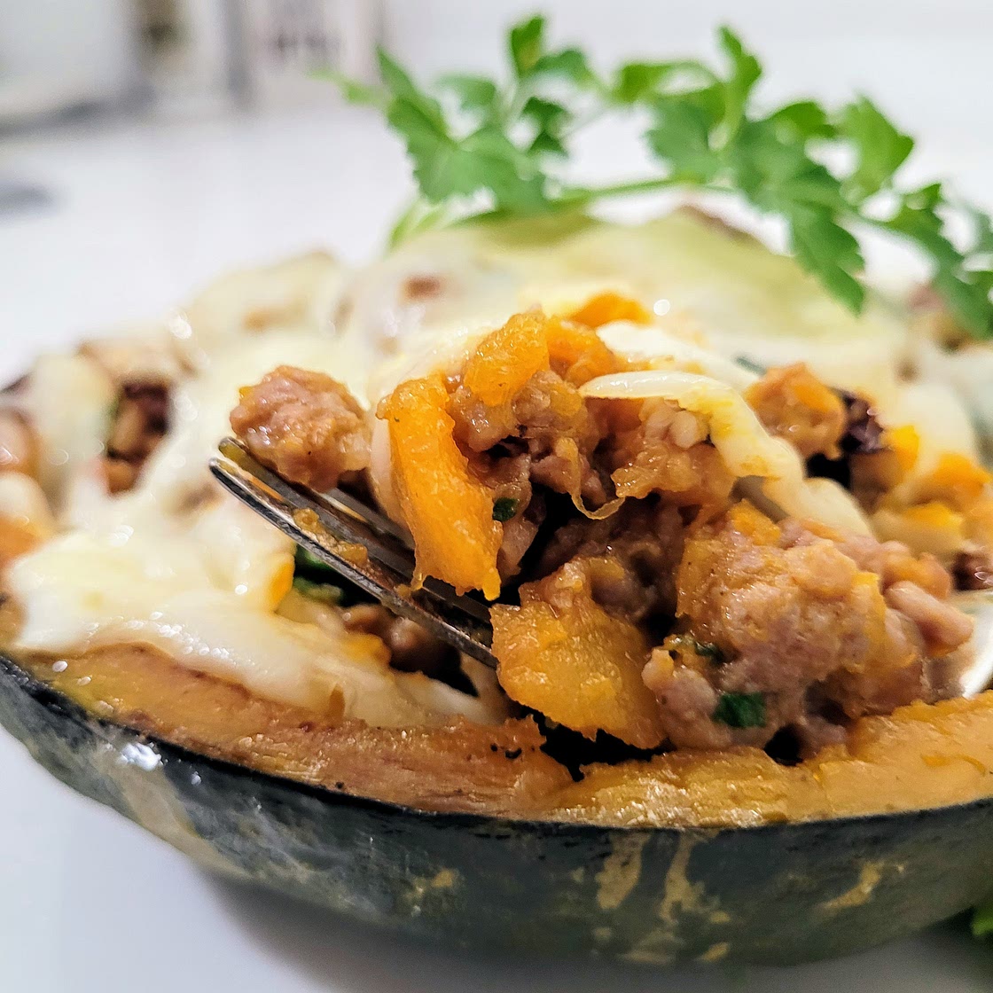 Sausage Stuffed Buttercup Squash