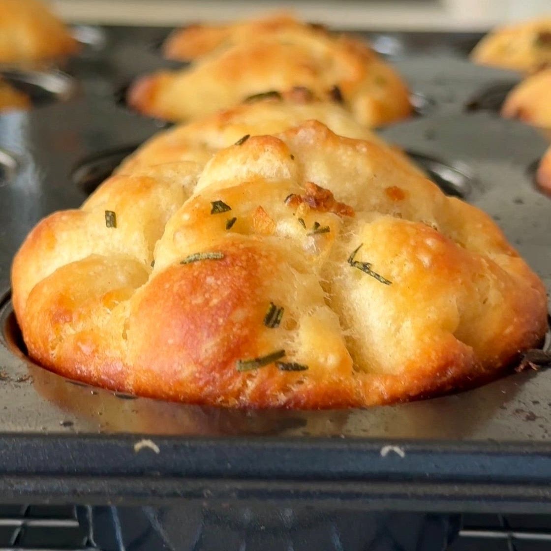 Rosemary Garlic Focaccia Muffins — salt n sprinkles