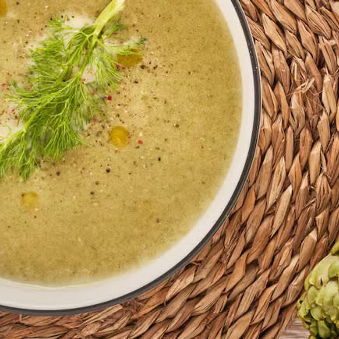 Crema de alcachofas y espinacas