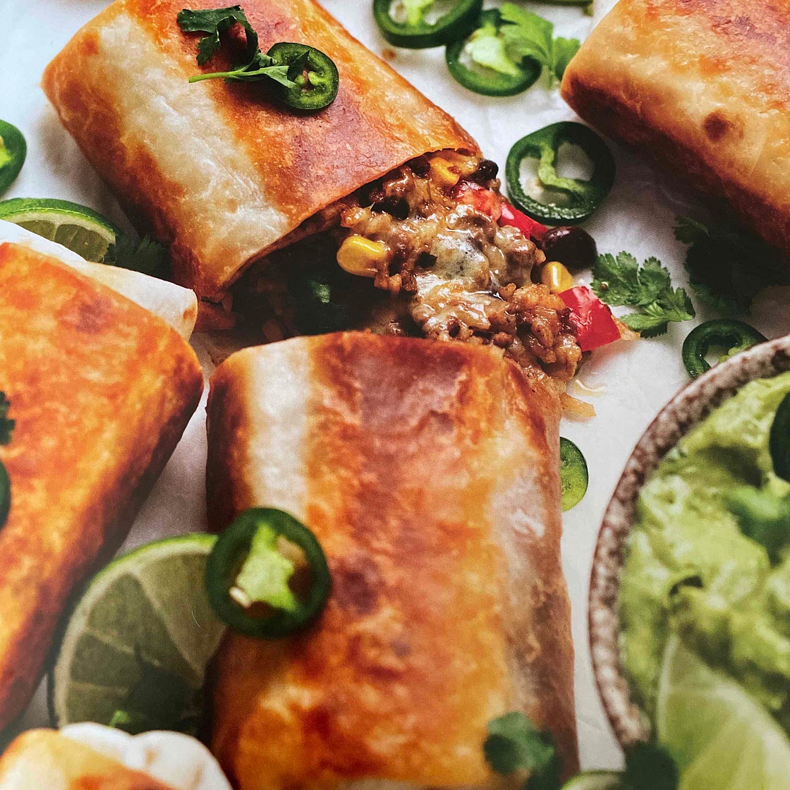 Crispy one-pot beef burritos