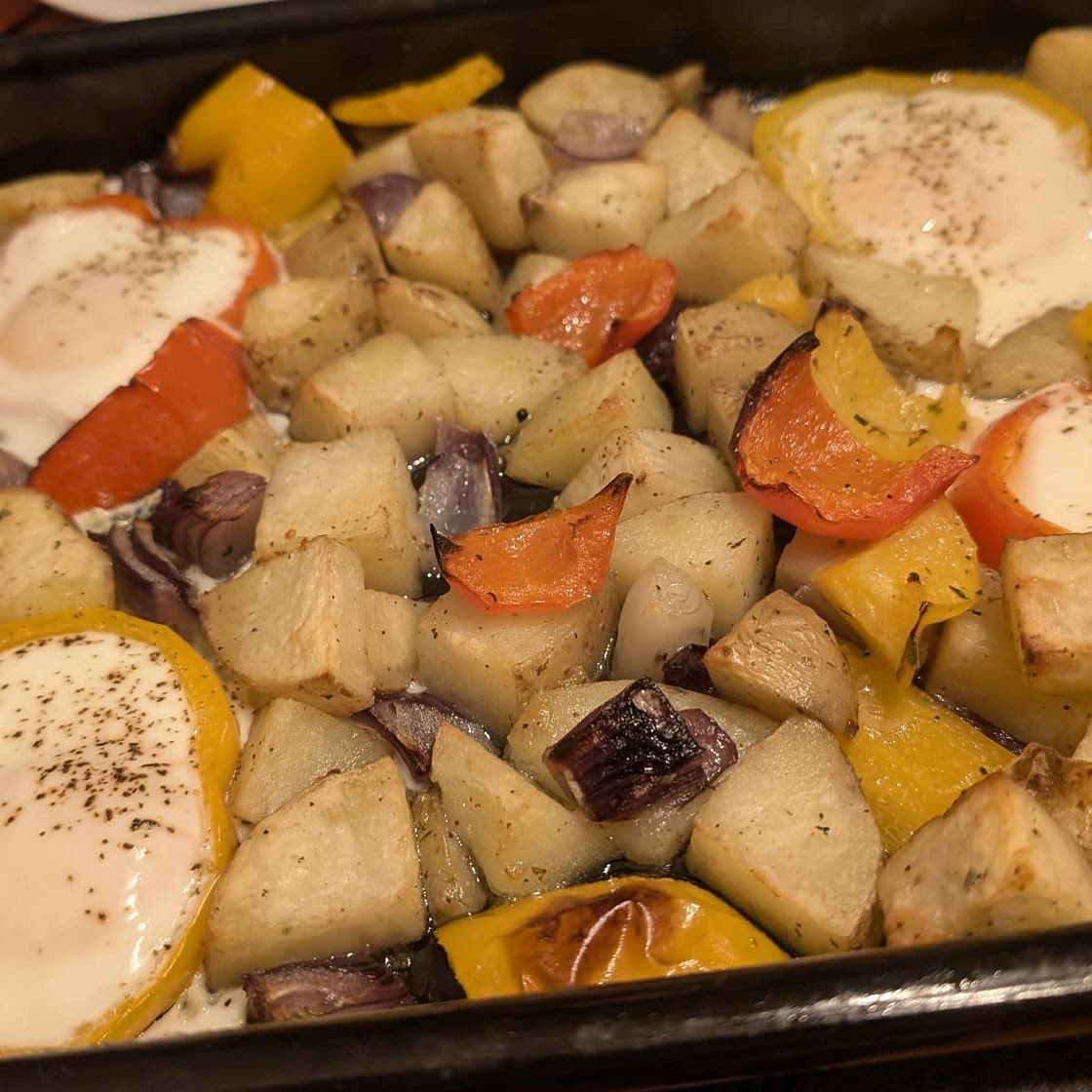 Za'atar Sheet Pan Vegetables and Eggs
