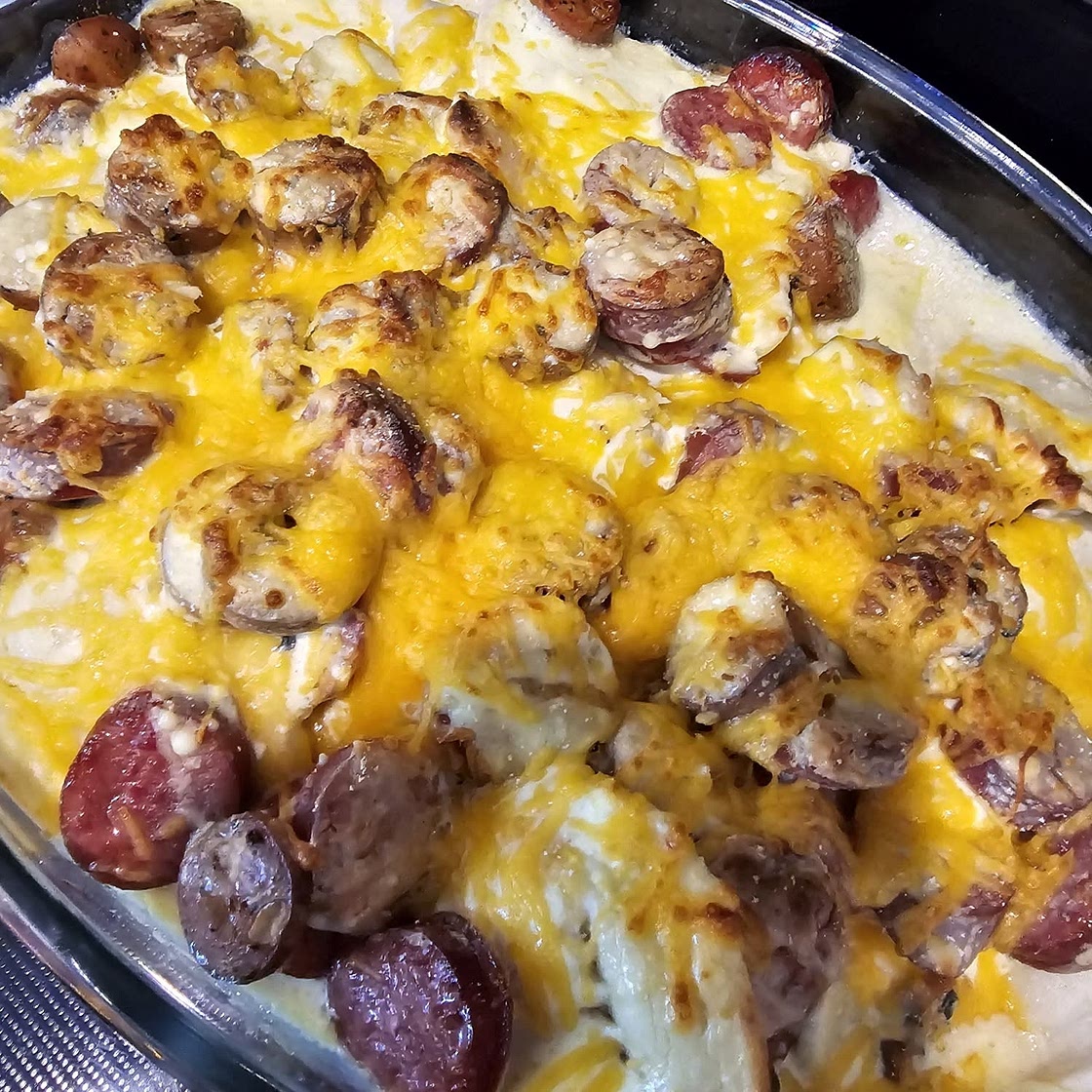 Crockpot Pierogi Casserole with Kielbasa