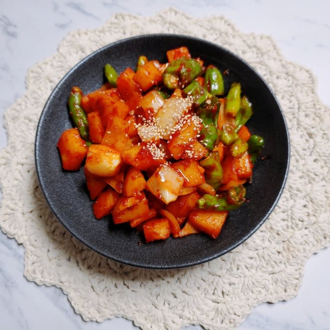 매콤 꽈리고추 감자 조림