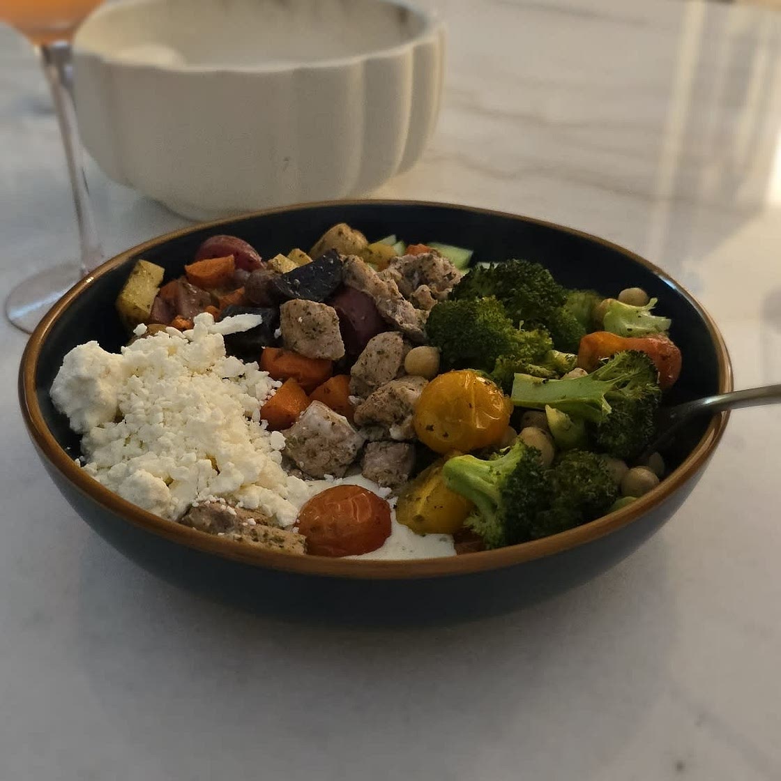 Mediterranean Roasted Potato & Tzatziki Bowl