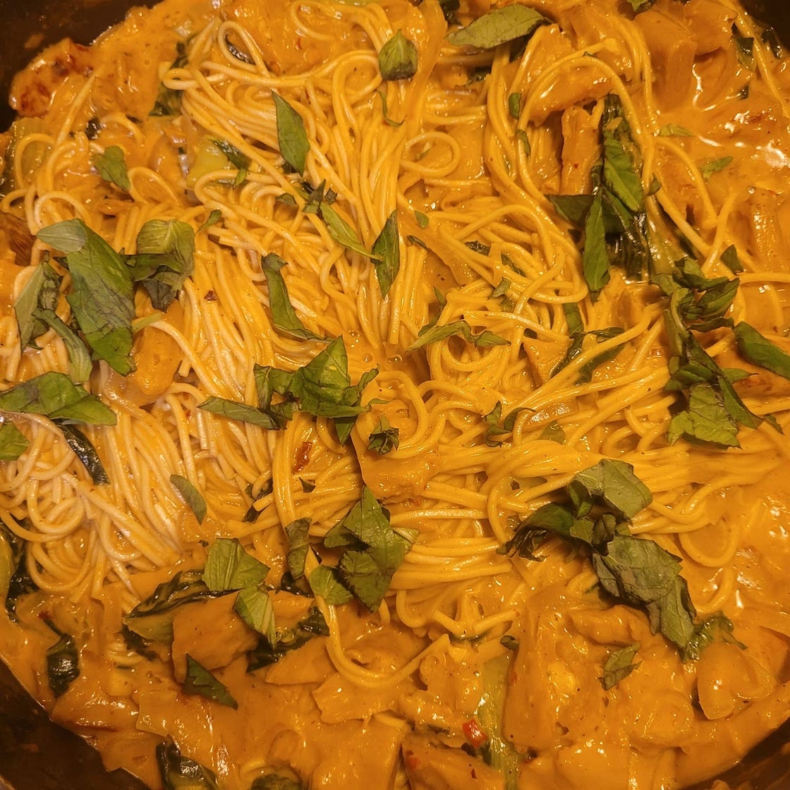 30 Minute Creamy Thai Turmeric Chicken and Noodles