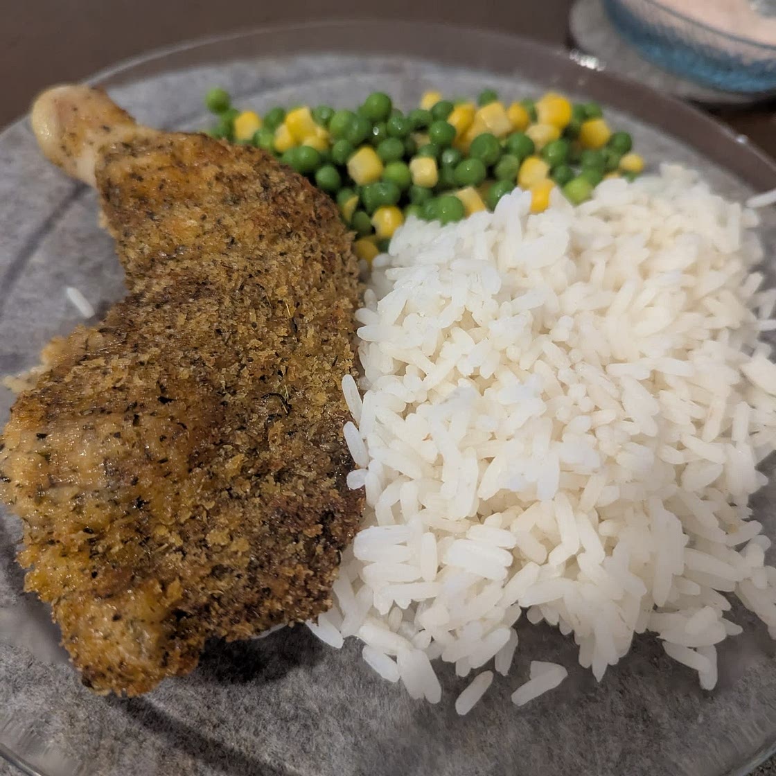 Crunchy crumbed chicken drumsticks