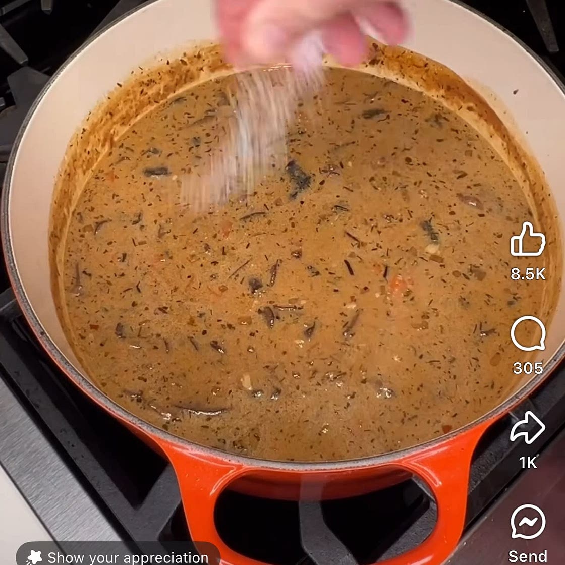 Wild rice and mushroom soup