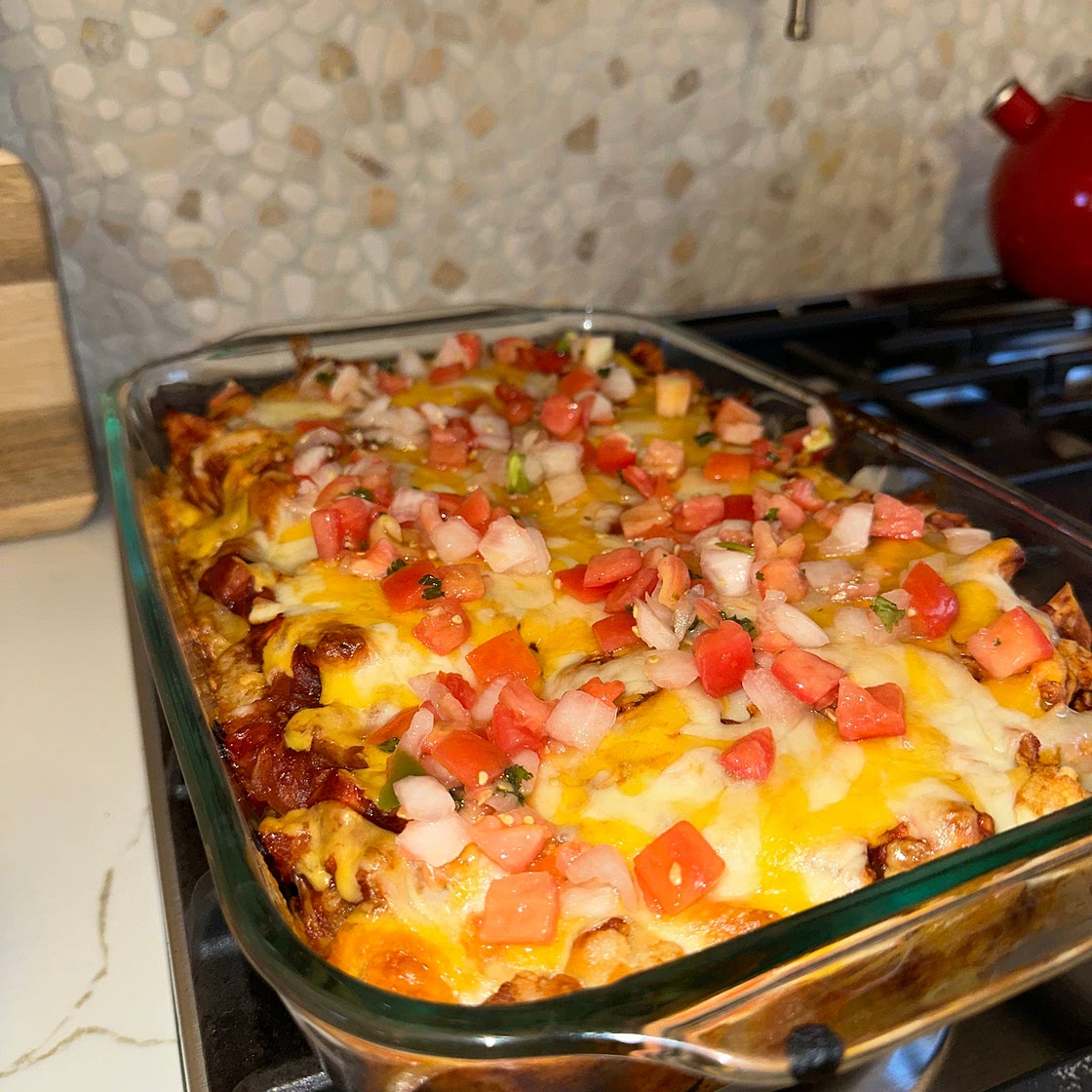 BBQ Chicken Tater Tot Casserole