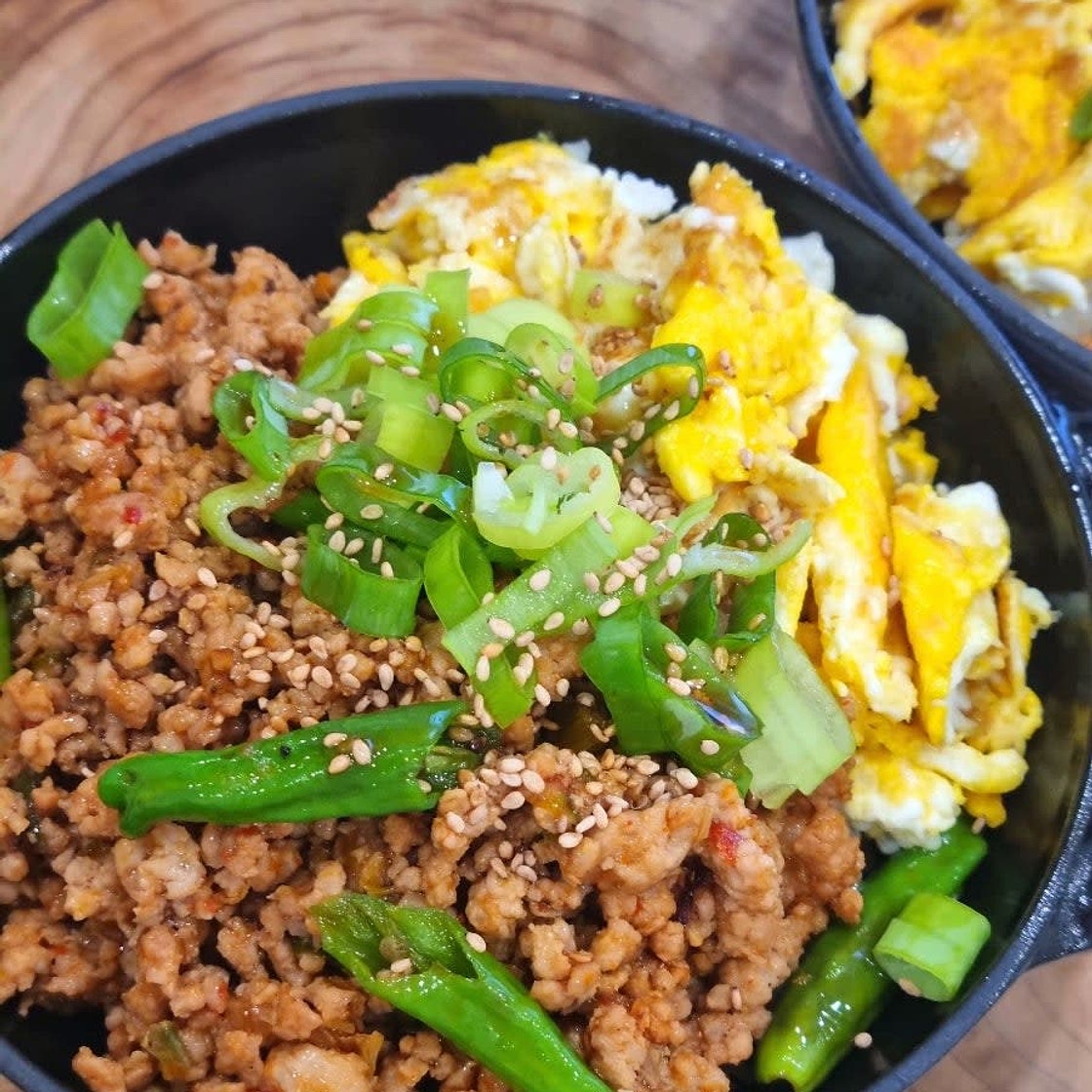 마제덮밥 레시피 다진 돼지고기 요리 마제비빔밥 만드는 법