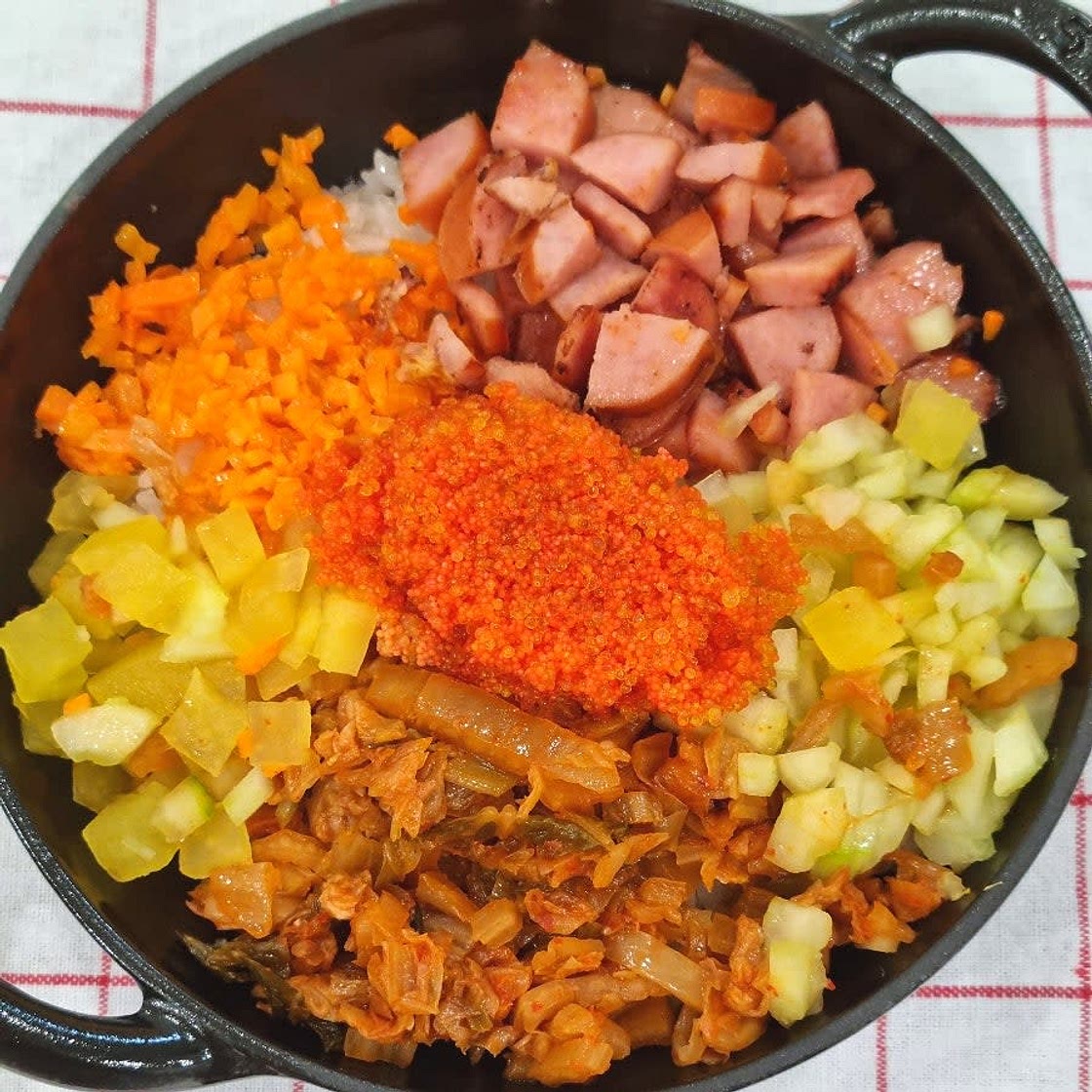 김치날치알밥 만들기 날치알 돌솥밥 베이비웍에서 한그릇 요리 레시피
