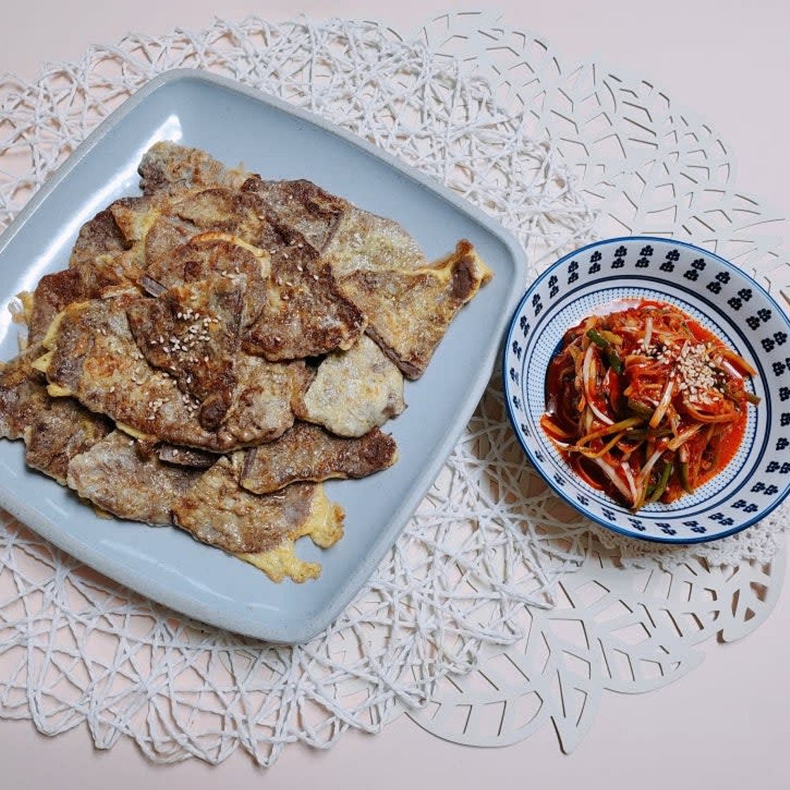 소고기 육전 파채 무침