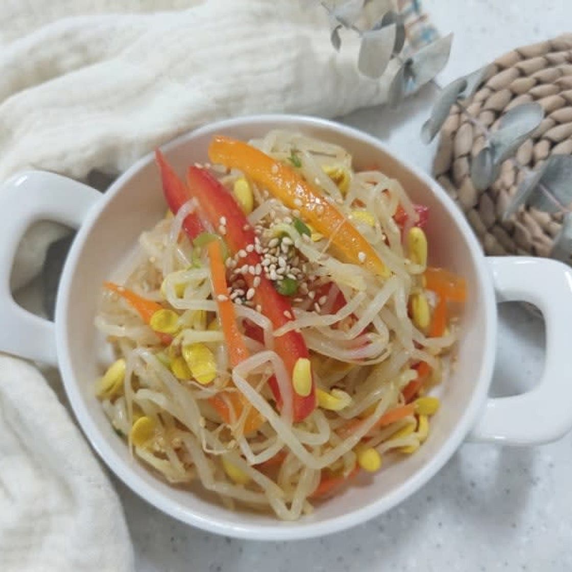 콩나물 파프리카 무침 아이반찬 콩나물무침 양념