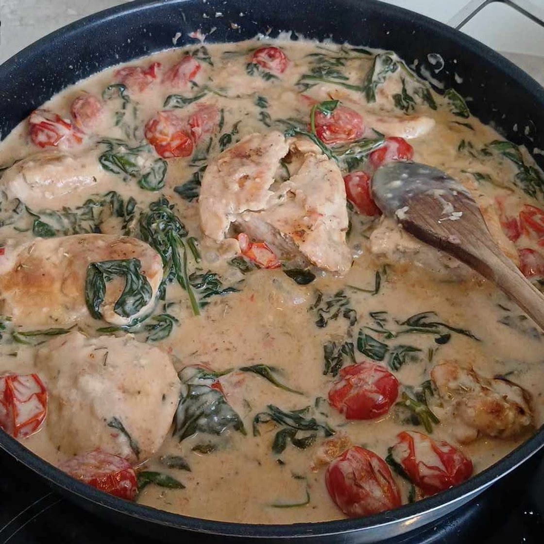 Skinny Creamy Tuscan Chicken