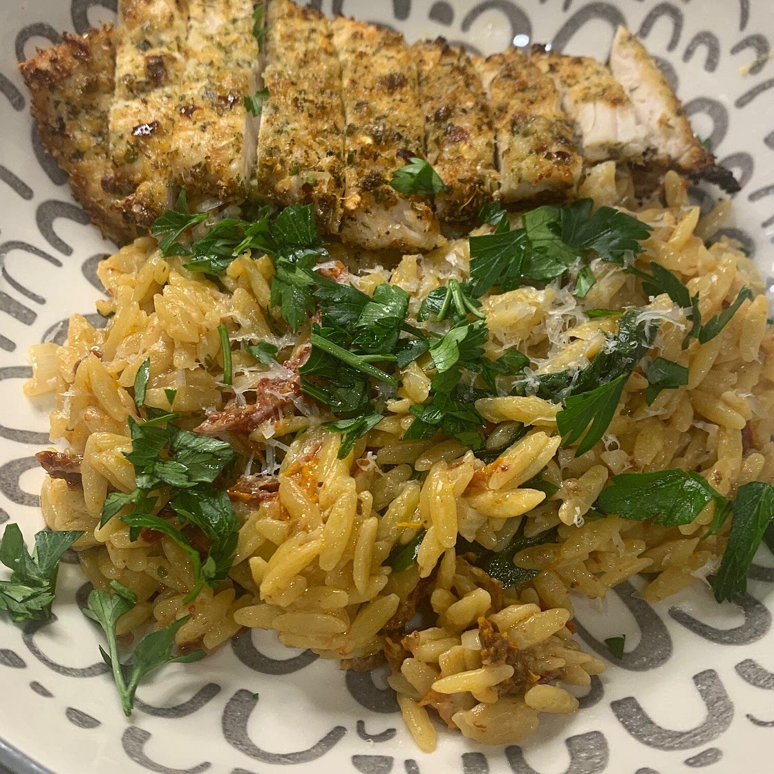 One Pan Sundried Tomato & Boursin Cheese Orzo