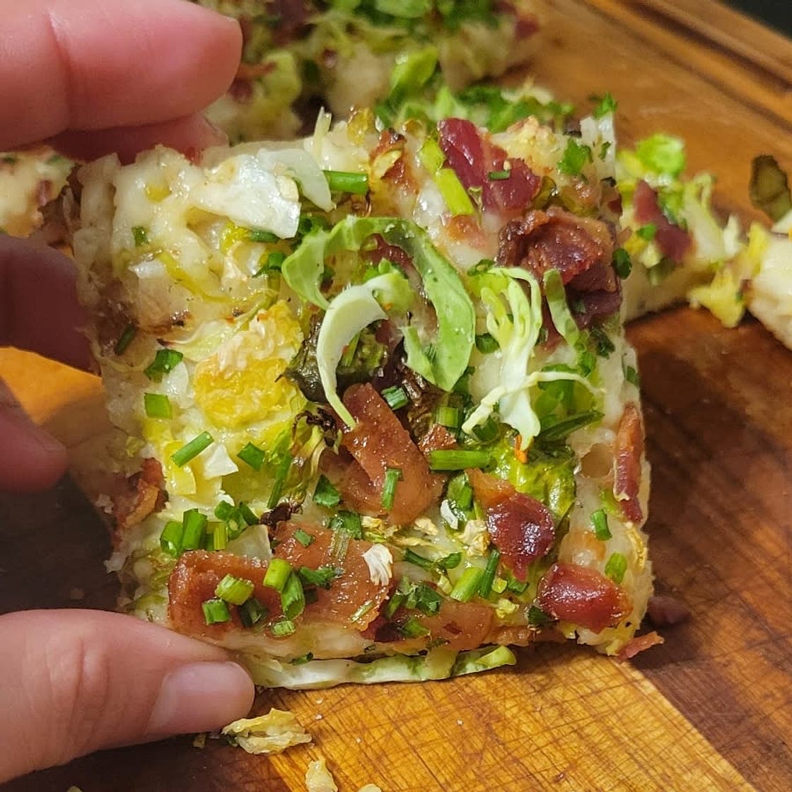 Gaby Dalkin's Shaved Brussels Sprouts and Bacon Pizza