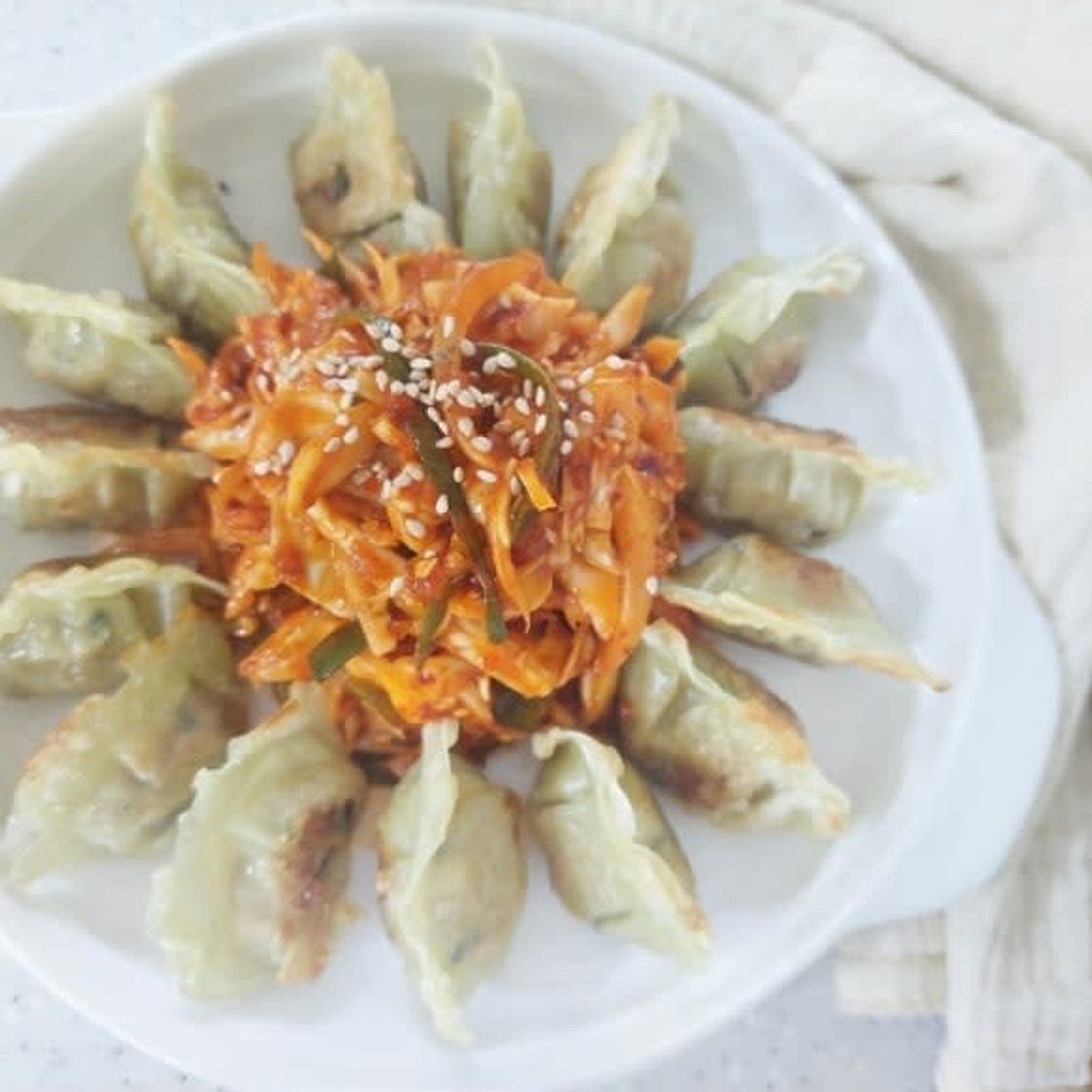 야채 비빔만두 만들기 비빔만두 양배추무침 양념