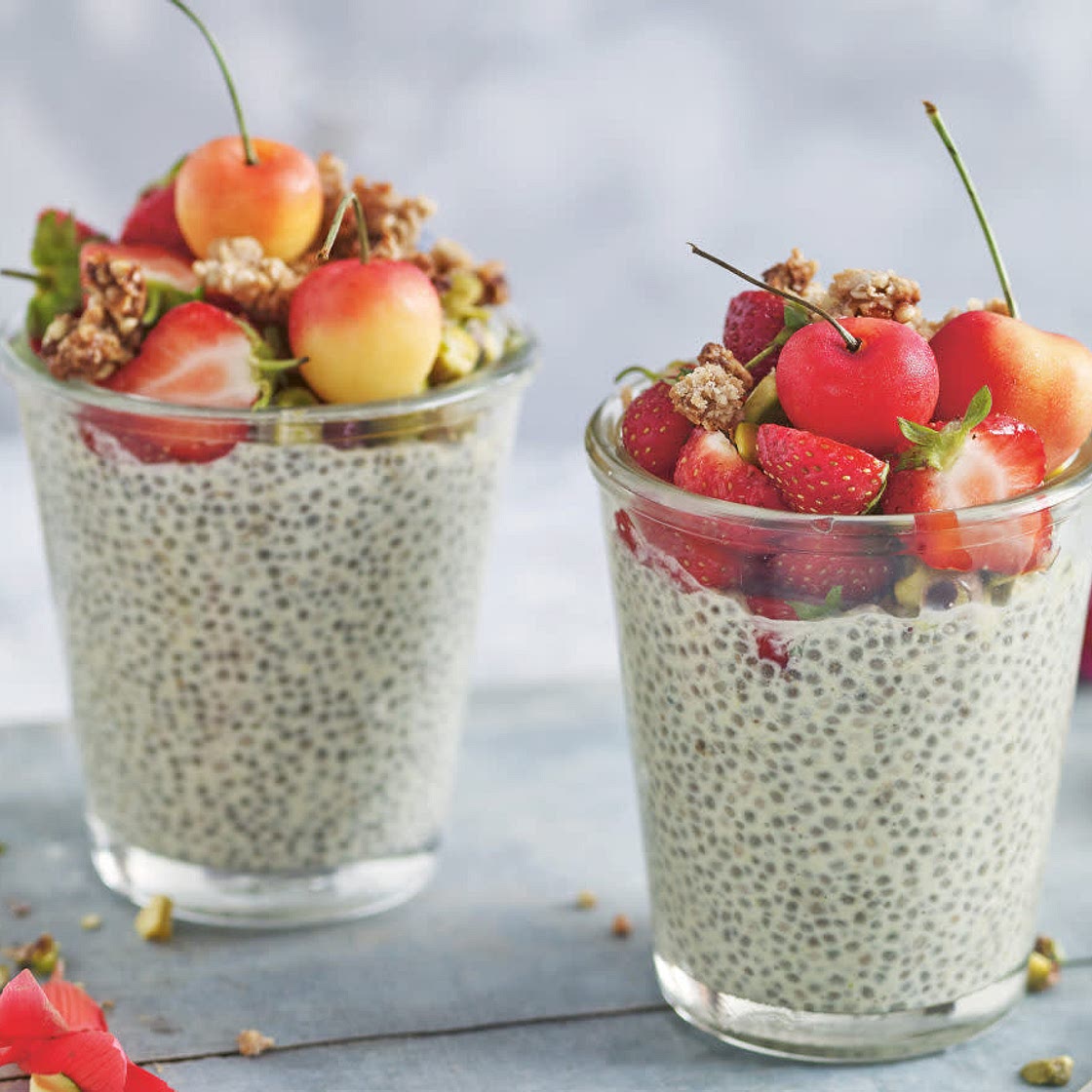 Pistachio chia seed pudding