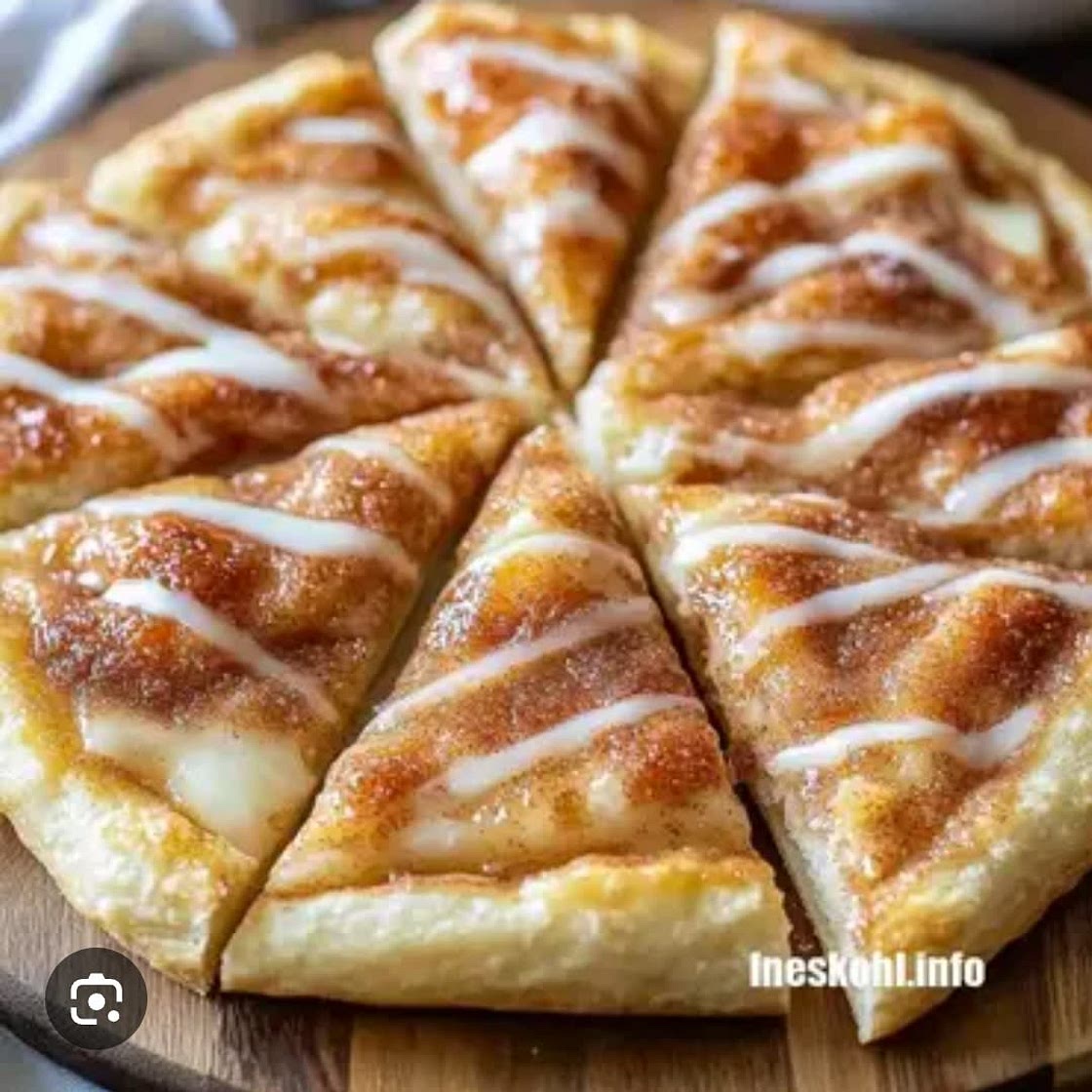 Cinnamon-Sugar Pizza made with Crescent Rolls