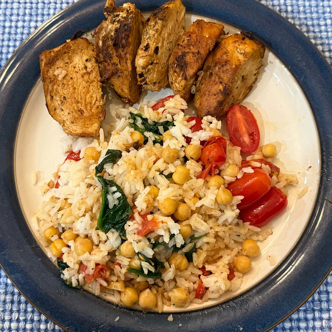 Greek Chicken and Lemon Rice (30 Minutes, One-Pot)