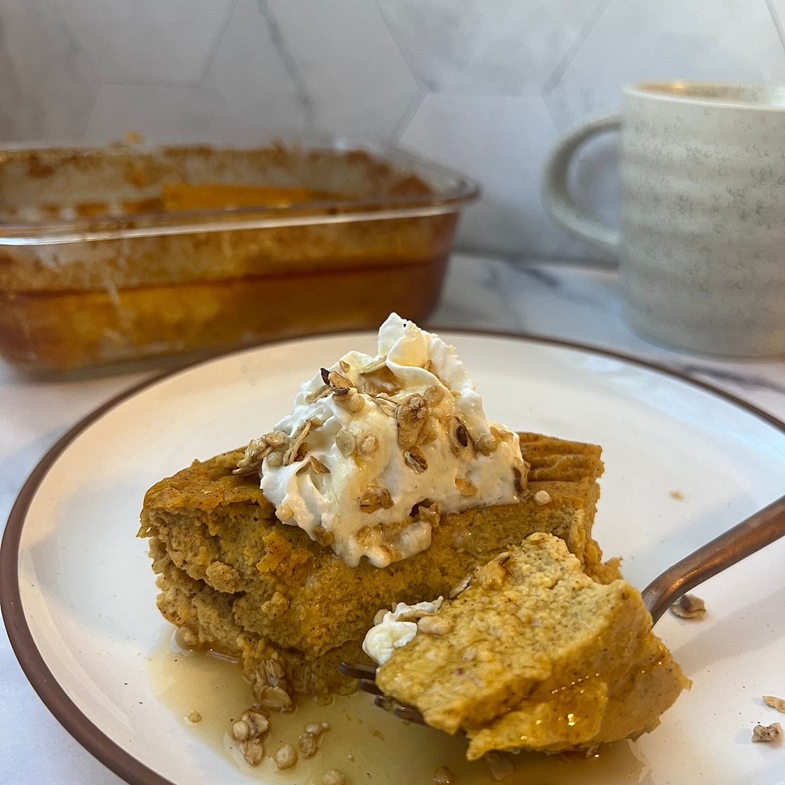 Healthy, high protein pumpkin soufflé 